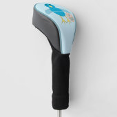 Custom Blue Birthday Boy Chick Golf Driver Cover Headcover (angewinkelt)