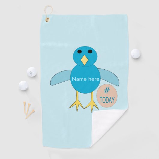 Custom Blue Birthday Boy Chick Golf Handtuch (Insitu)
