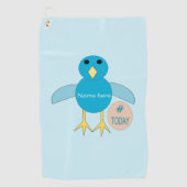 Custom Blue Birthday Boy Chick Golf Handtuch (Vorderseite)