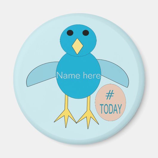 Custom Blue Birthday Boy Chick Magnet (Vorne)