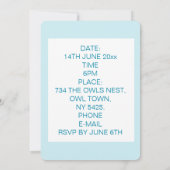 Custom Blue Birthday Boy Chick Party Einladung (Rückseite)
