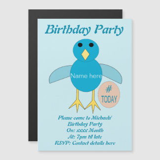 Custom Blue Birthday Boy Chick Party lädt ein Magneteinladung