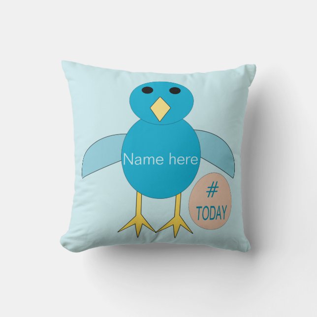 Custom Blue Birthday Boy Chick Pillow Kissen (Vorderseite)