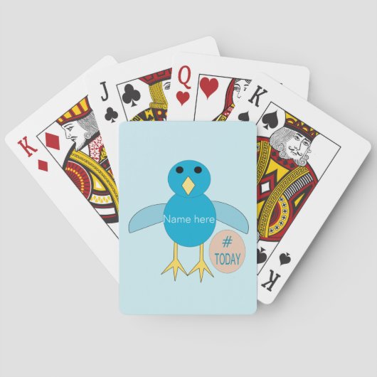 Custom Blue Birthday Boy Chick Playing Cards Spielkarten (Rückseite)