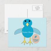 Custom Blue Birthday Boy Chick Postcard Postkarte (Vorne/Hinten)