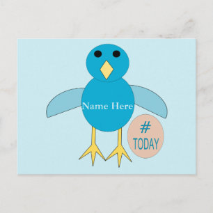 Custom Blue Birthday Boy Chick Postcard Postkarte