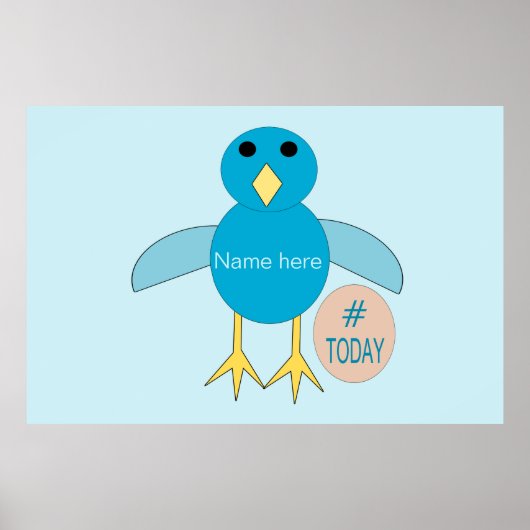 Custom Blue Birthday Boy Chick Poster (Vorne)