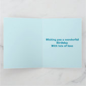 Custom Blue Birthday Boy Chick Riese Card Karte (Innenseite)