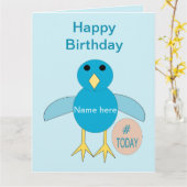 Custom Blue Birthday Boy Chick Riese Card Karte (Gelbe Blume)