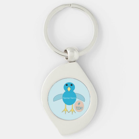 Custom Blue Birthday Boy Chick Schlüsselanhänger (Vorderseite)