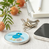 Custom Blue Birthday Boy Chick Schlüsselanhänger (Seite)