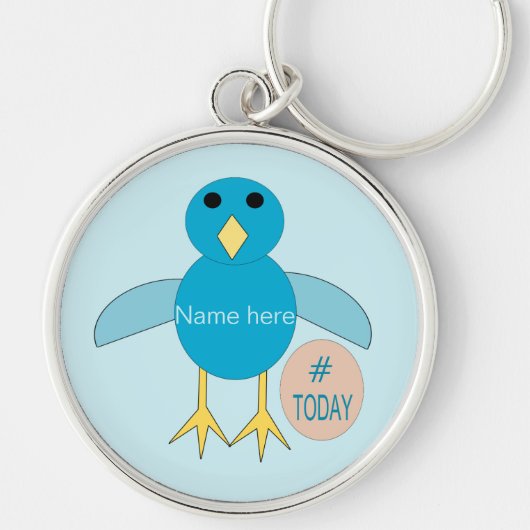 Custom Blue Birthday Boy Chick Schlüsselanhänger (Vorne)