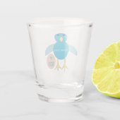 Custom Blue Birthday Boy Chick Schnapsglas (Rückseite)