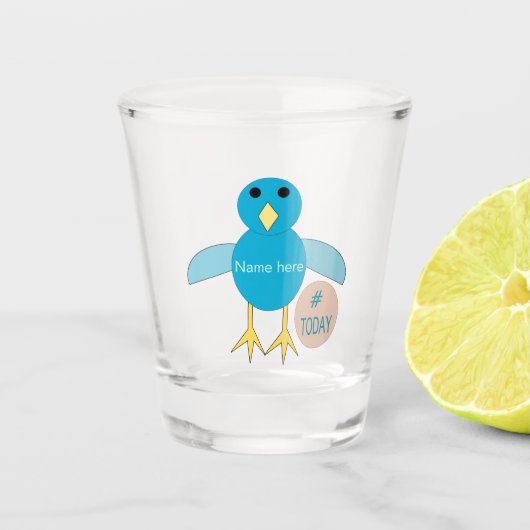 Custom Blue Birthday Boy Chick Schnapsglas (Vorderseite)