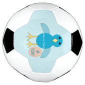 Custom Blue Birthday Boy Chick Soccer Ball (Gedreht)
