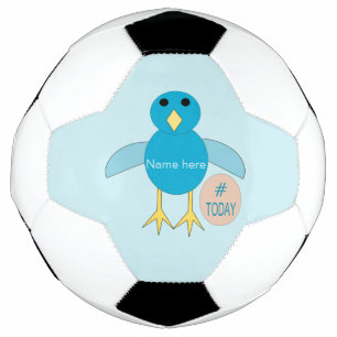 Custom Blue Birthday Boy Chick Soccer Ball
