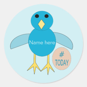 Custom Blue Birthday Boy Chick Stickers