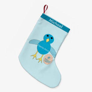 Custom Blue Birthday Boy Chick Strumpf Kleiner Weihnachtsstrumpf