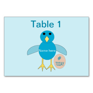 Custom Blue Birthday Boy Chick Tablecard Tischnummer