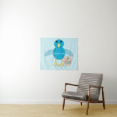 Custom Blue Birthday Boy Chick Tapestry Wandteppich (Beispiel (Horizontal))