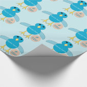 Custom Blue Birthday Boy Chick Wrapping Paper Geschenkpapier (Ecke)