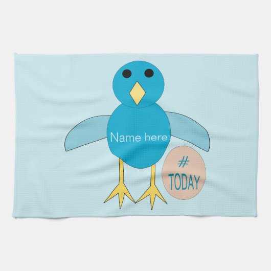 Custom Blue Birthday Boy Küchentuch (Horizontal)