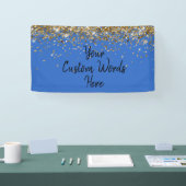 Custom Blue Black Birthday Party Foto Stand Prop Banner (Messe)