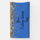 Custom Blue Black Birthday Party Foto Stand Prop Banner (Vertikal)