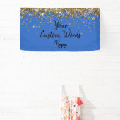 Custom Blue Black Birthday Party Foto Stand Prop Banner (InSitu)