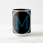 Custom Blue Black Buffalo Karo Kariertes Muster Tasse (Zentrum)