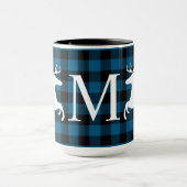 Custom Blue Black Buffalo Lumberjack Karo Kariert Tasse (Zentrum)