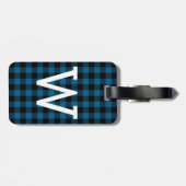 Custom Blue Black Buffalo Lumberjack Muster Gepäckanhänger (Rückseite horizontal)