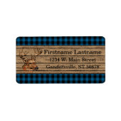 Custom Blue Black Country Check Tartan Pattern Adressaufkleber (Vorne)