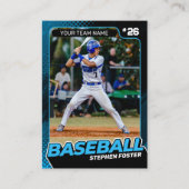 Custom Blue Black Pro Baseball Trading Card Status Telefonnummerkarte (Vorderseite)