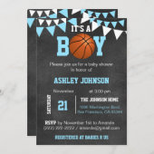Custom Blue Boy Basketball Baby Shower Einladungen (Vorne/Hinten)