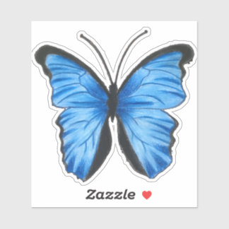 Custom Blue Butterfly Aufkleber