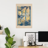 CUSTOM Blue Butterfly & Cloud Pattern Art Poster (Heimbüro)