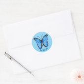 Custom Blue Butterfly Runder Aufkleber (Umschlag)