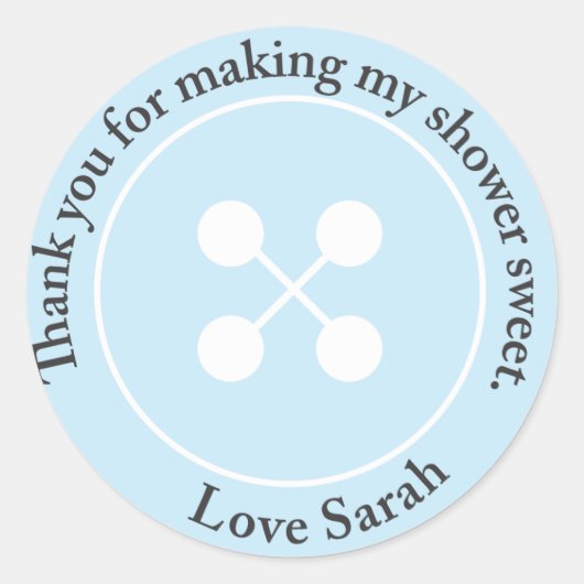 Custom | Blue Button Baby Showsticker Runder Aufkleber (Vorderseite)