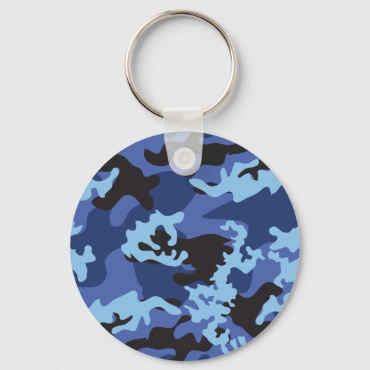 Custom Blue Camouflage Schlüsselanhänger (Vorderseite)