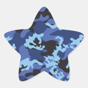 Custom Blue Camouflage Stickers