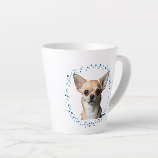 Custom Blue Chihuahua Mug Photo Personalized Milchtasse (Rechte Ecke)