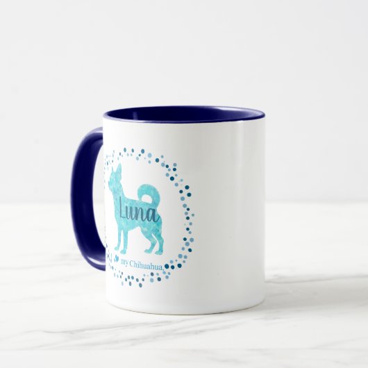 Custom Blue Chihuahua Mug Photo Personalized Tasse (Vorderseite Links)
