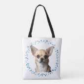 Custom Blue Chihuahua Tote Bag Photo Personalized Tasche (Rückseite)
