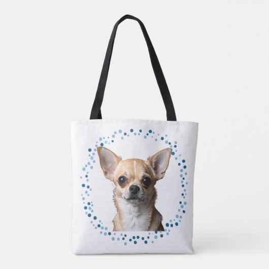 Custom Blue Chihuahua Tote Bag Photo Personalized Tasche (Rückseite)