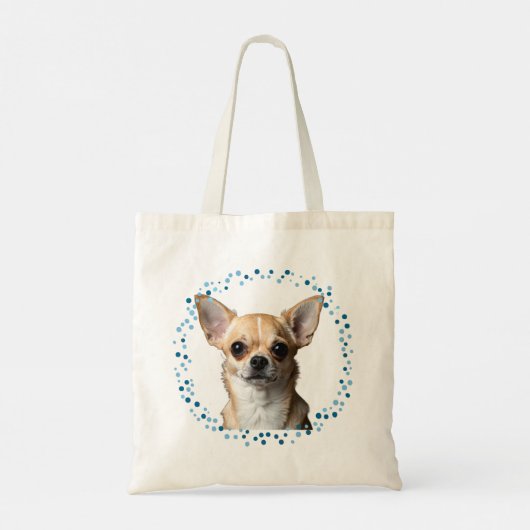 Custom Blue Chihuahua Tote Bag Photo Personalized Tragetasche (Rückseite)