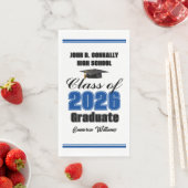 Custom Blue Class of 2026 Graduation Party Serviette (Beispiel)