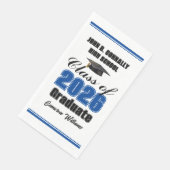 Custom Blue Class of 2026 Graduation Party Serviette (Ecke)
