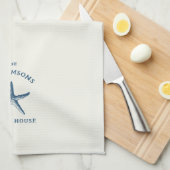 Custom Blue Coastal Starfish Beach House Geschirrtuch (Viertel Falte)