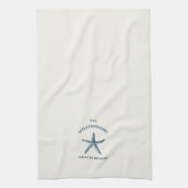 Custom Blue Coastal Starfish Beach House Geschirrtuch (Vertikal)
